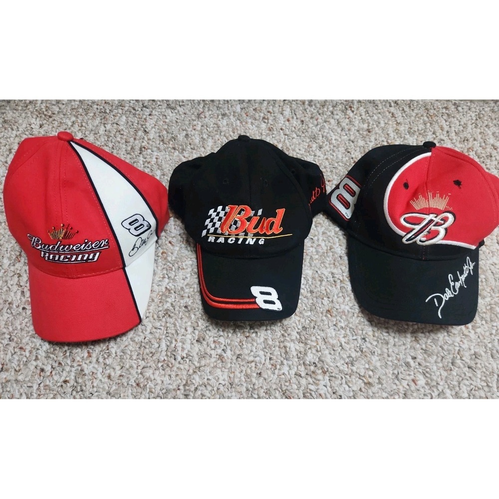 NASCAR Dale Earnhardt Jr Adjustable Racing Hat Cap Lot Of 3 #8 Budweiser VTG